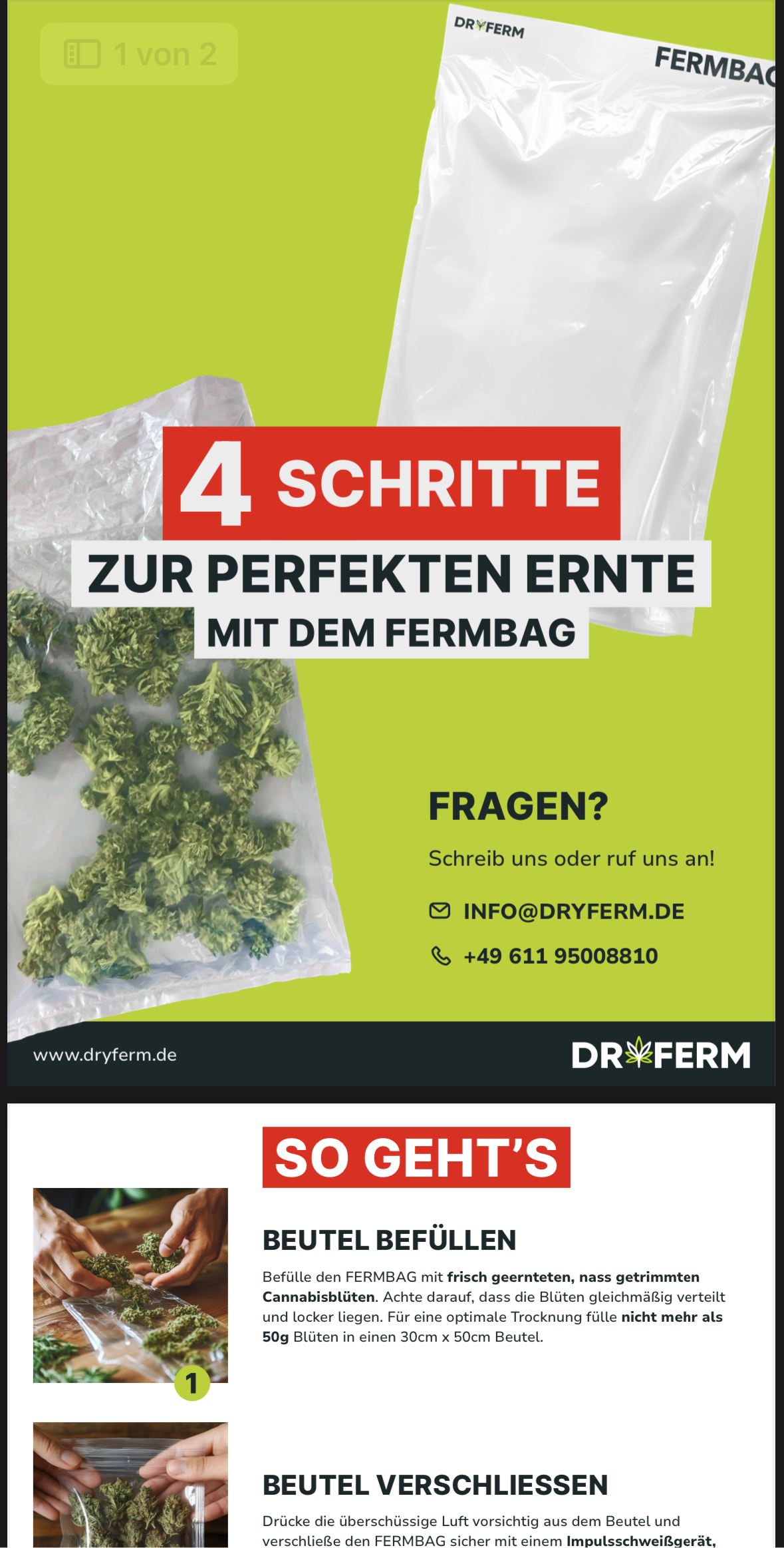 Fermbag Set von Dryferm / 3 Stk pro Set